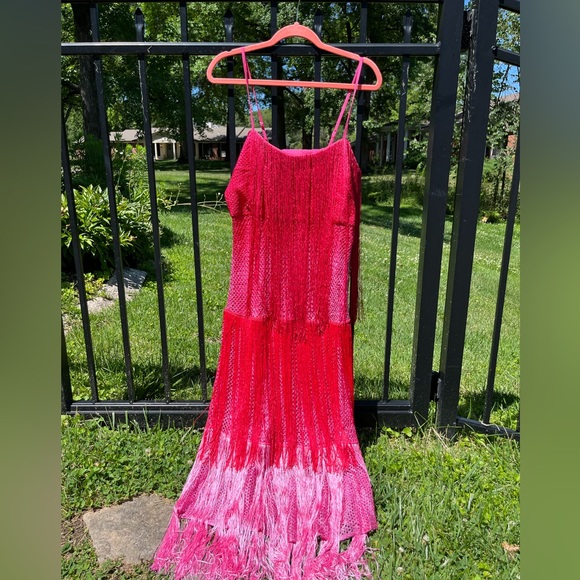 Anthropologie Let Me Be Tiered Ombre Fringe Dress NWT - Picture 6 of 14